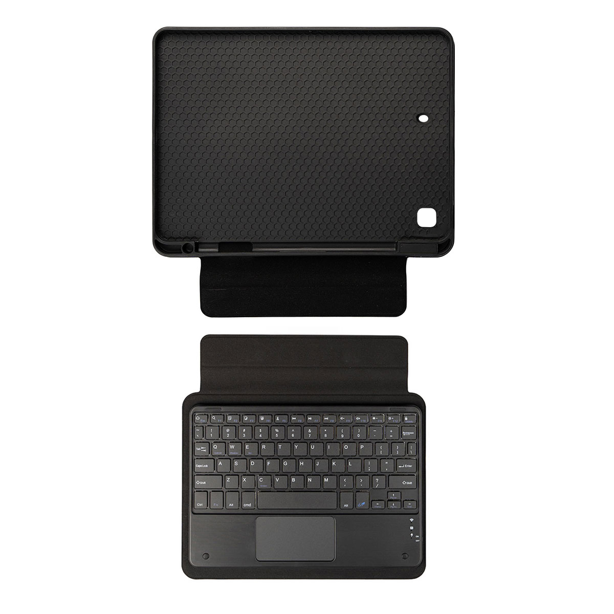 iPad 10.2 (8.Nesil)  Uyumlu NXXA Border Keyboard Bluetooh Bağlantılı Standlı Klavyeli Tablet Kılıfı-Si