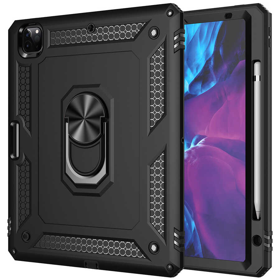 iPad Pro 12.9 2020 (4.Nesil) - Uyumlu Uyumlu NXXA Tablet Vega Kapak-Siyah