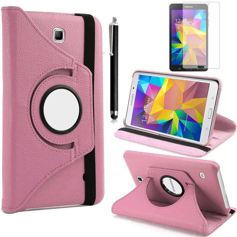 Galaxy Tab 4 7.0 T230  Uyumlu NXXA Dönebilen Standlı Kılıf-Pembe Açık