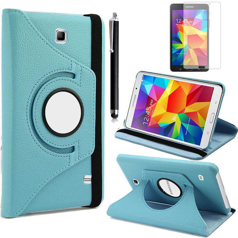 Galaxy Tab 4 7.0 T230  Uyumlu NXXA Dönebilen Standlı Kılıf-Mavi