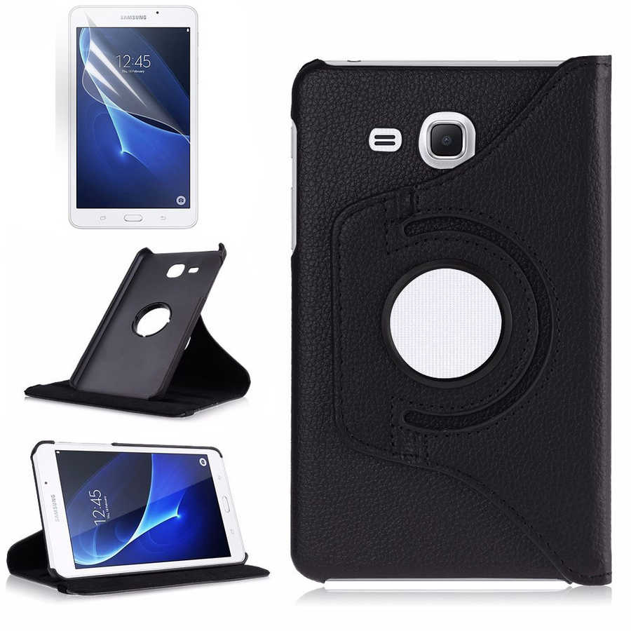 Galaxy Tab 4 T280  Uyumlu NXXA Dönebilen Standlı Kılıf-Siyah