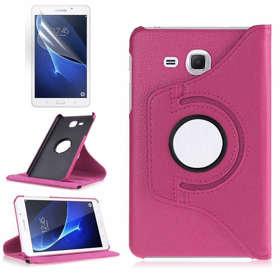 Galaxy Tab 4 T280  Uyumlu NXXA Dönebilen Standlı Kılıf-Pembe Koyu