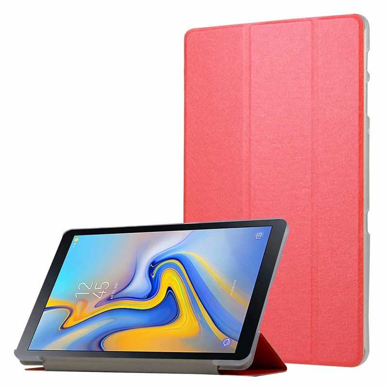 Galaxy Tab A T590 Uyumlu NXXA Smart Cover Standlı 1-1 Kılıf-Kırmızı