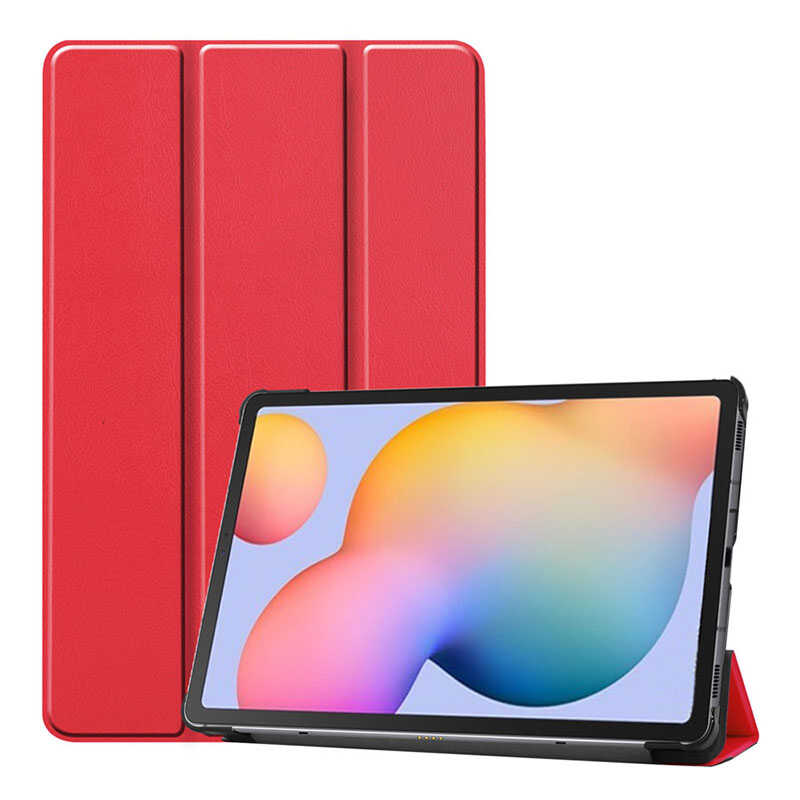 Galaxy Tab A7 10.4 T500 (2020)  Uyumlu NXXA Smart Cover Standlı 1-1 Kılıf-Kırmızı