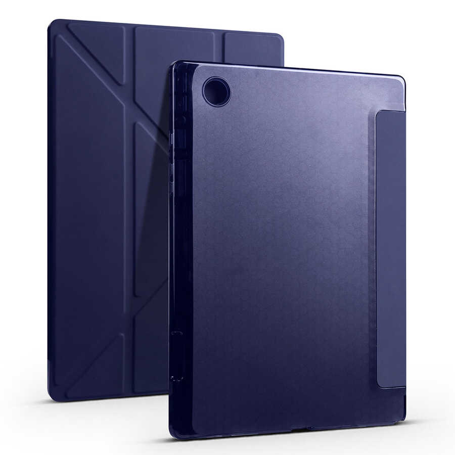 Galaxy Tab A8 10.5 SM-X200 (2021) Kılıf  Uyumlu NXXA Tri Folding Kalem Bölmeli Standlı Kılıf-Lacivert