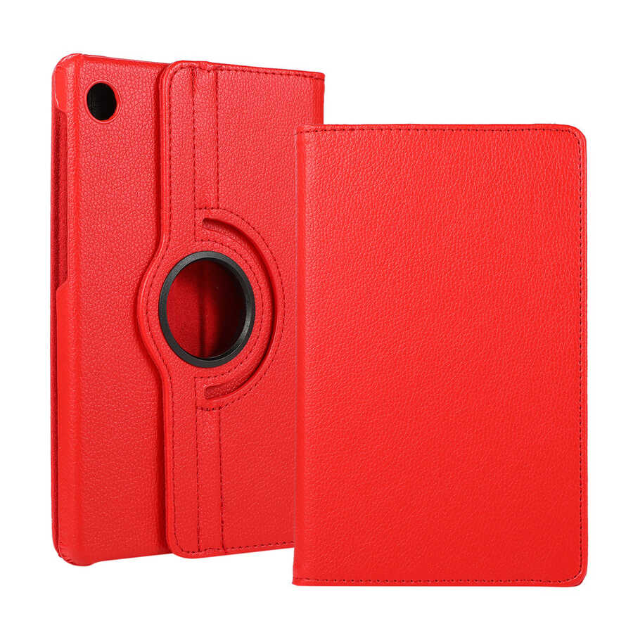 Lenovo Tab M10 Plus TBTB-128F 3. Jenerasyon Uyumlu NXXA Dönebilen Standlı Kılıf-Kırmızı