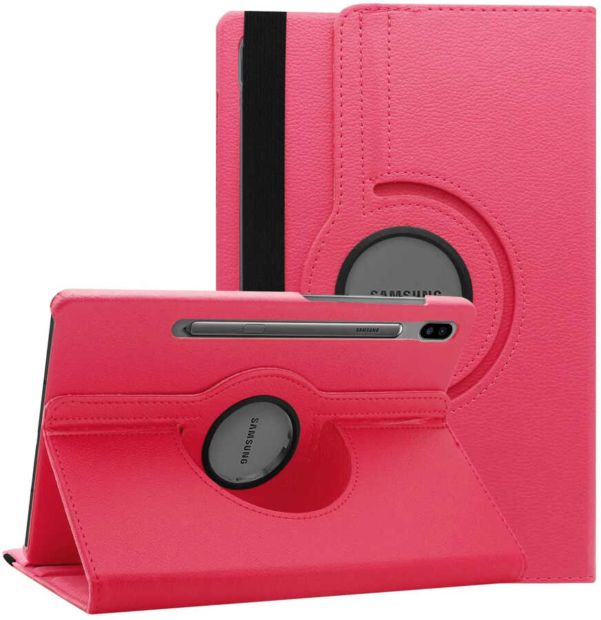 Galaxy Tab S7 FE LTE (T737-T736-T733-T730)  Uyumlu NXXA Dönebilen Standlı Kılıf-Pembe