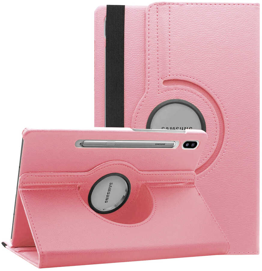 Galaxy Tab S7 Plus T970  Uyumlu NXXA Dönebilen Standlı Kılıf-Pembe