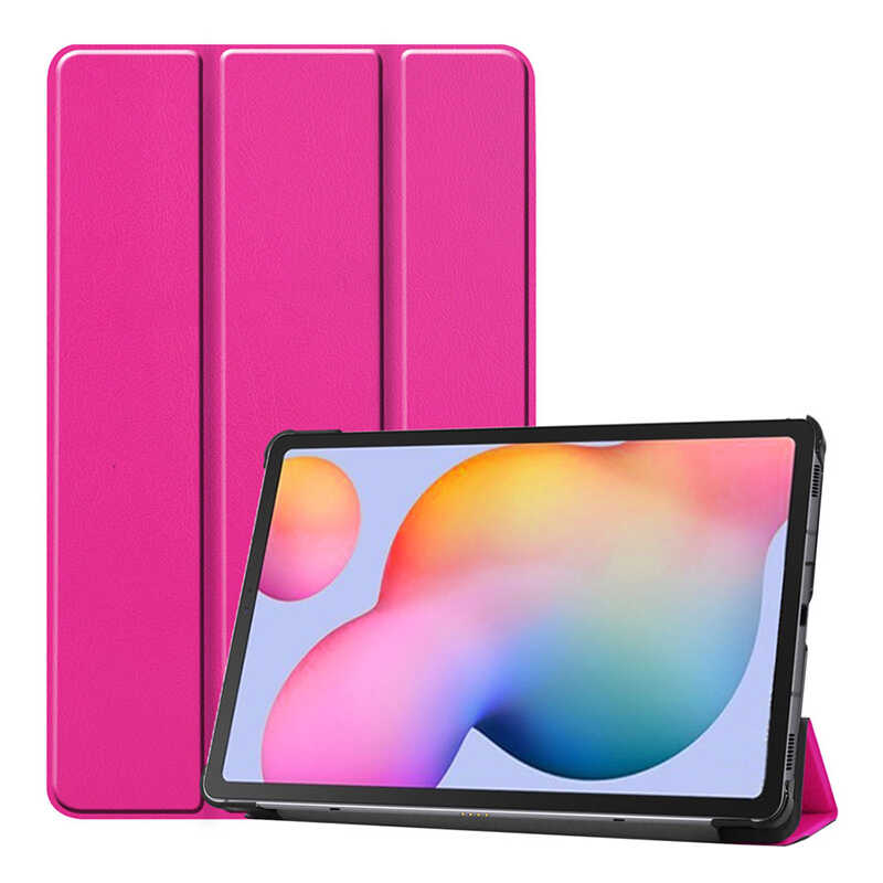 Galaxy Tab S7 Plus T970 Uyumlu NXXA Smart Cover Standlı 1-1 Kılıf-Pembe