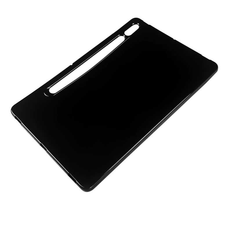 Galaxy Tab S7 T870 Kılıf  Uyumlu NXXA Tablet Süper Silikon Kapak-Siyah