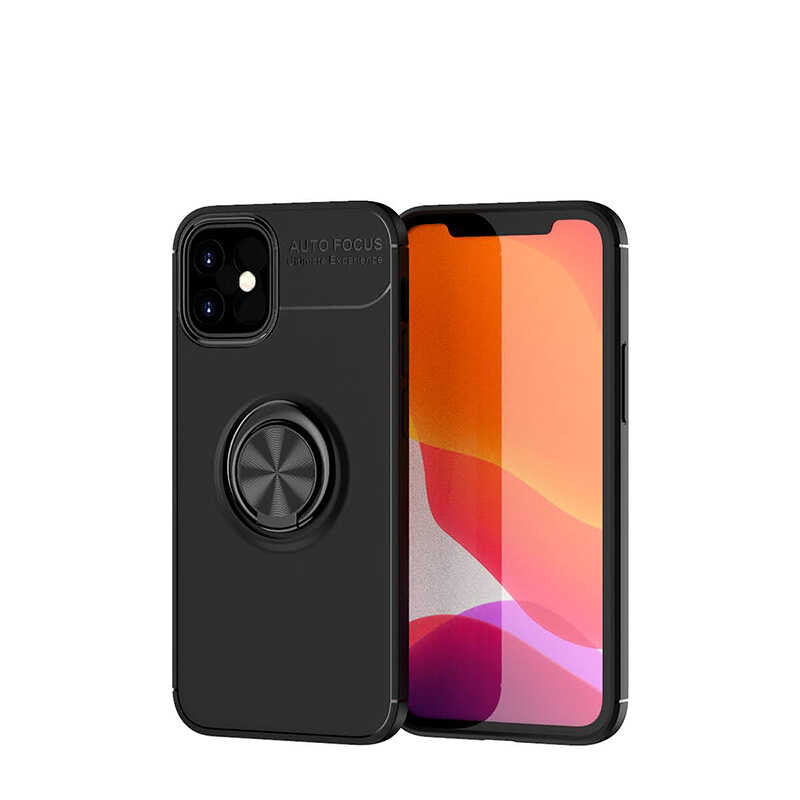 iPhone 12 Mini Uyumlu NXXA Ravel Silikon Kapak-Siyah