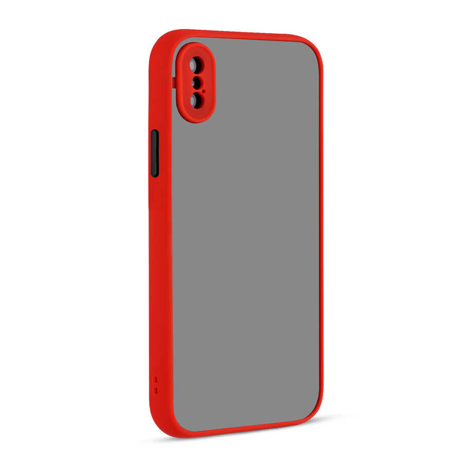 iPhone X Uyumlu NXXA Hux Kapak-Kırmızı
