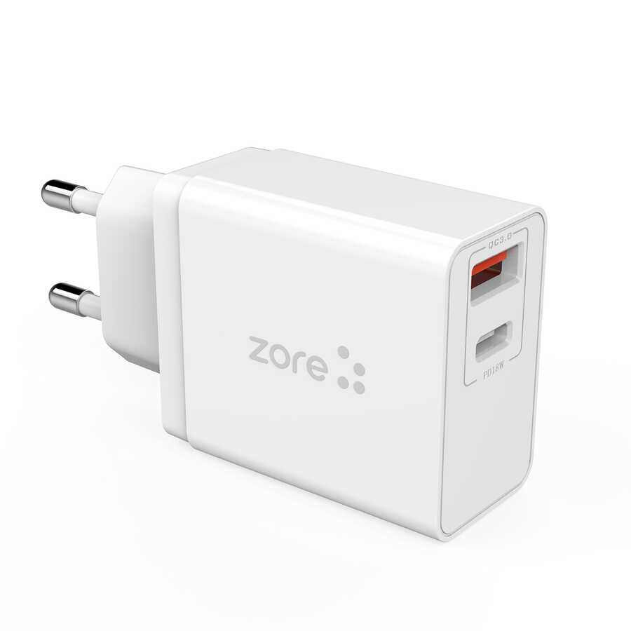 ​​Zore XMac Serisi ZR-X2 Seyahat Şarj Başlığı - Beyaz