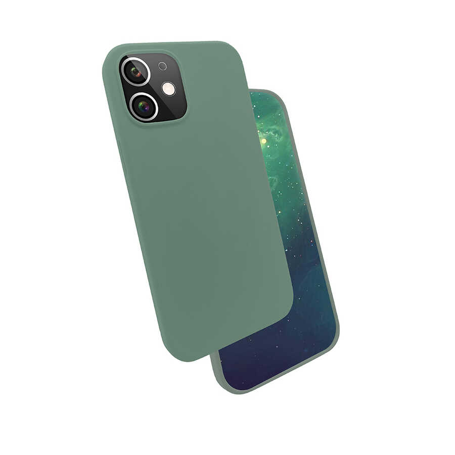 iPhone 12 Uyumlu NXXA Silk Silikon-Koyu Yeşil