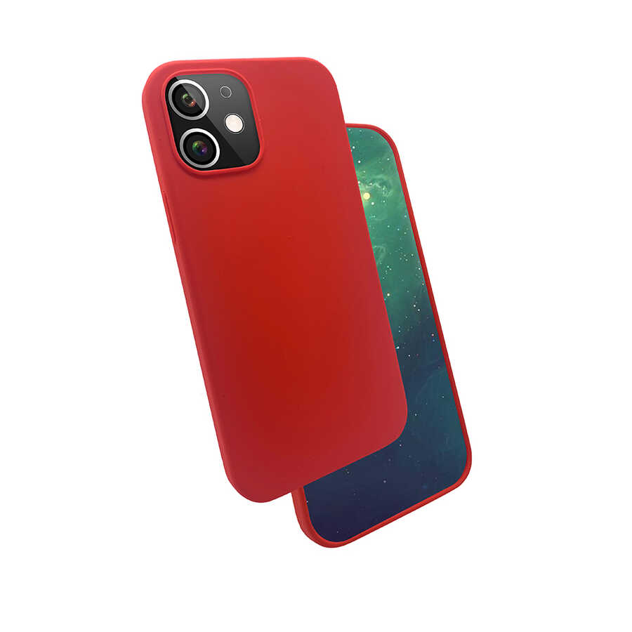 iPhone 12 Uyumlu NXXA Silk Silikon-Kırmızı