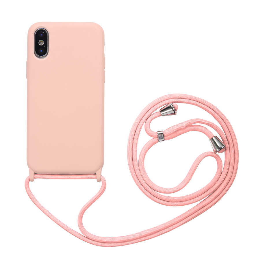 iPhone XS 6.5 Uyumlu NXXA Ropi Kapak-Pembe Açık