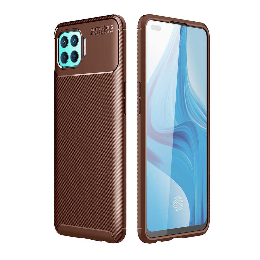 Oppo Reno 4 Lite Kılıf NXXA Negro Silikon Kapak-Kahverengi