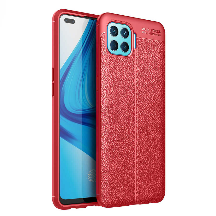 Oppo Reno 4 Lite Kılıf NXXA Niss Silikon Kapak-Kırmızı
