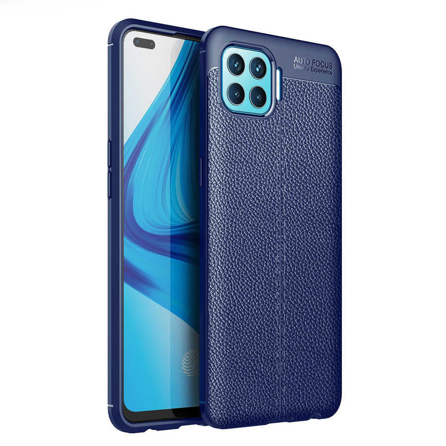 Oppo Reno 4 Lite Kılıf NXXA Niss Silikon Kapak-Lacivert