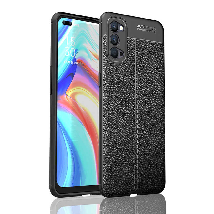 Oppo Reno 4 Kılıf NXXA Niss Silikon Kapak-Siyah