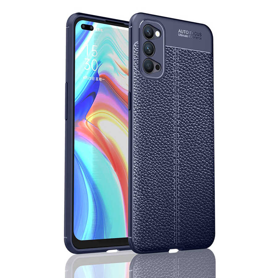 Oppo Reno 4 Kılıf NXXA Niss Silikon Kapak-Lacivert