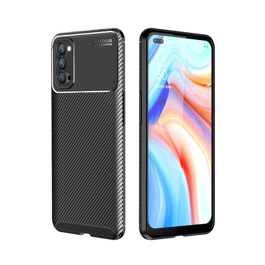 Oppo Reno 4 Kılıf NXXA Negro Silikon Kapak-Siyah