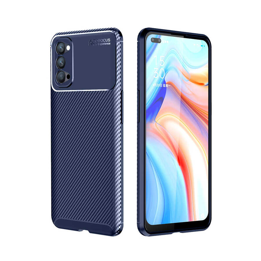 Oppo Reno 4 Kılıf NXXA Negro Silikon Kapak-Lacivert