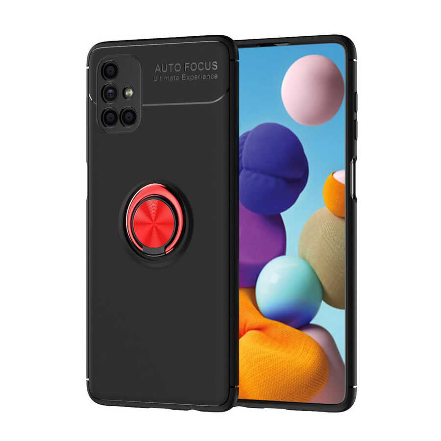 Galaxy M51 Kılıf NXXA Ravel Silikon Kapak-Siyah-Kırmızı