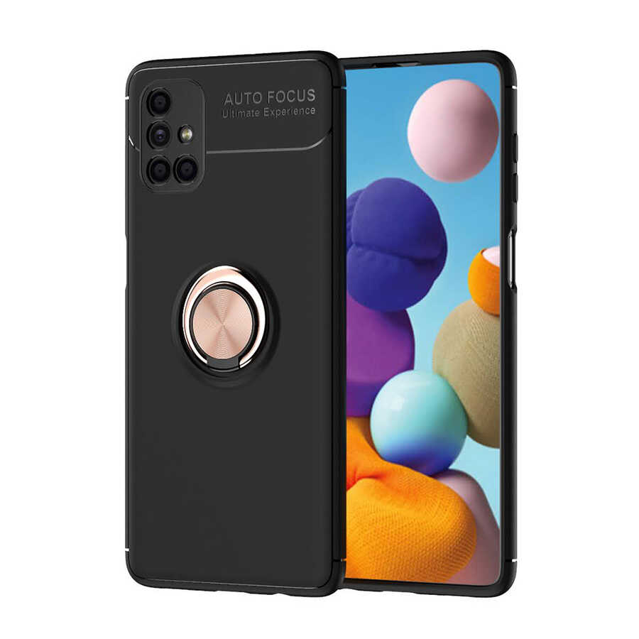 Galaxy M51 Kılıf NXXA Ravel Silikon Kapak-Siyah-Rose Gold