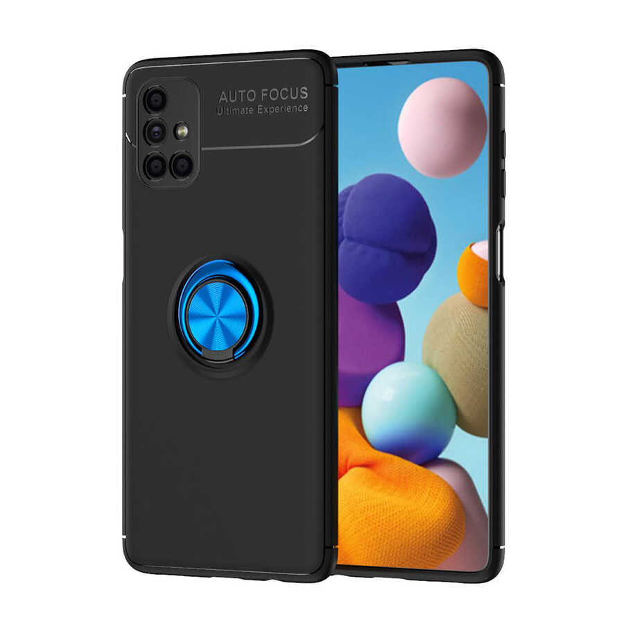 Galaxy M51 Kılıf NXXA Ravel Silikon Kapak-Siyah-Mavi