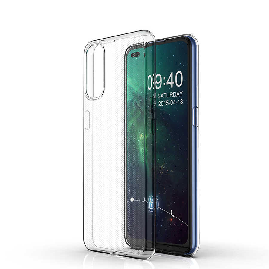 Oppo Reno 4 Kılıf NXXA Süper Silikon Kapak-Renksiz