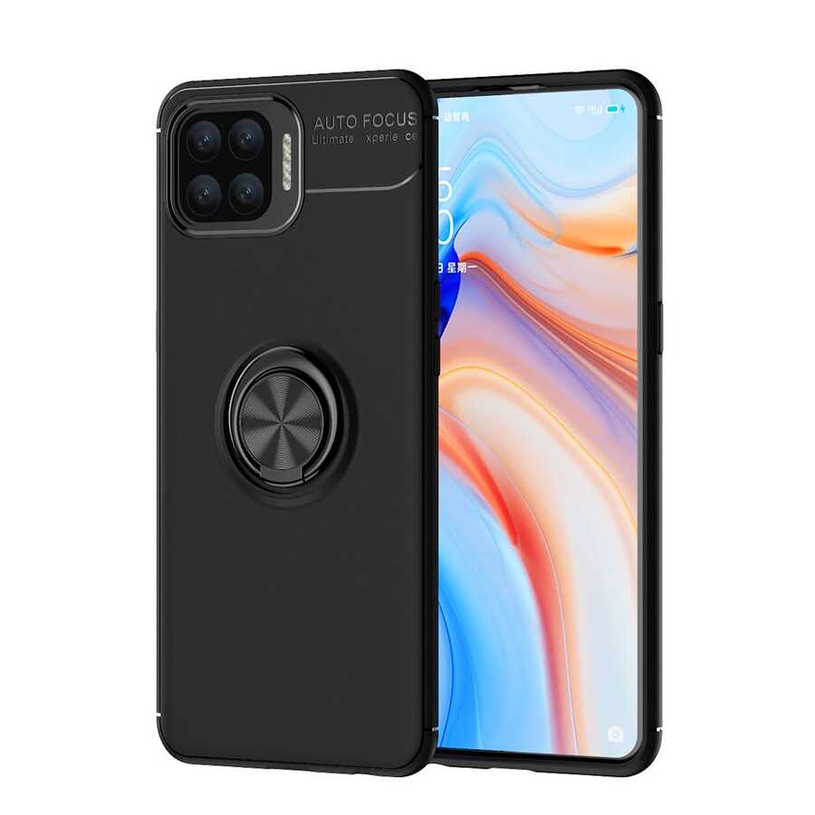 Oppo Reno 4 Lite Kılıf NXXA Ravel Silikon Kapak-Siyah