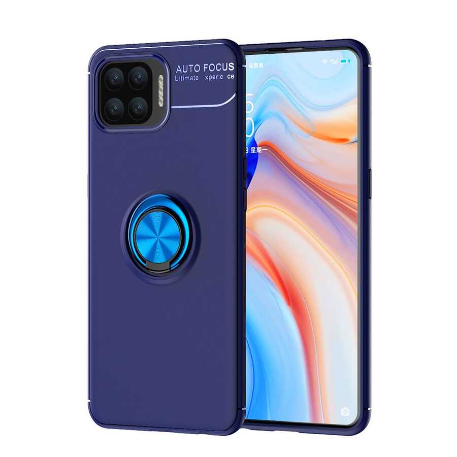 Oppo Reno 4 Lite Kılıf NXXA Ravel Silikon Kapak-Mavi