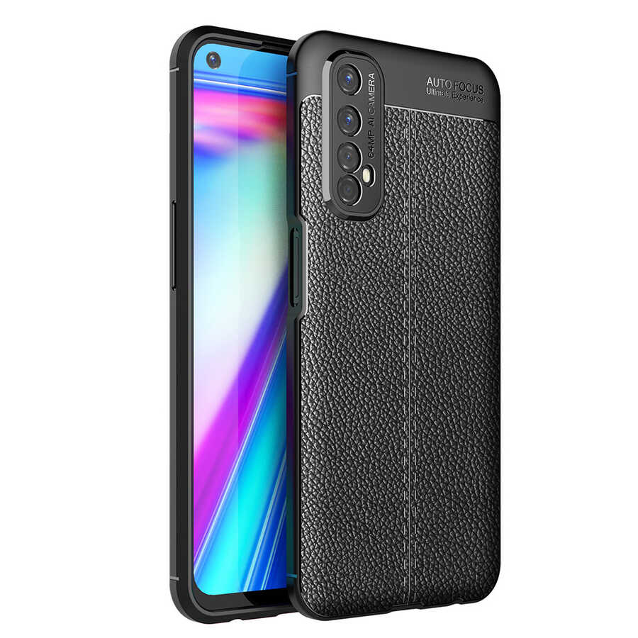 Realme 7 Kılıf NXXA Niss Silikon Kapak-Siyah