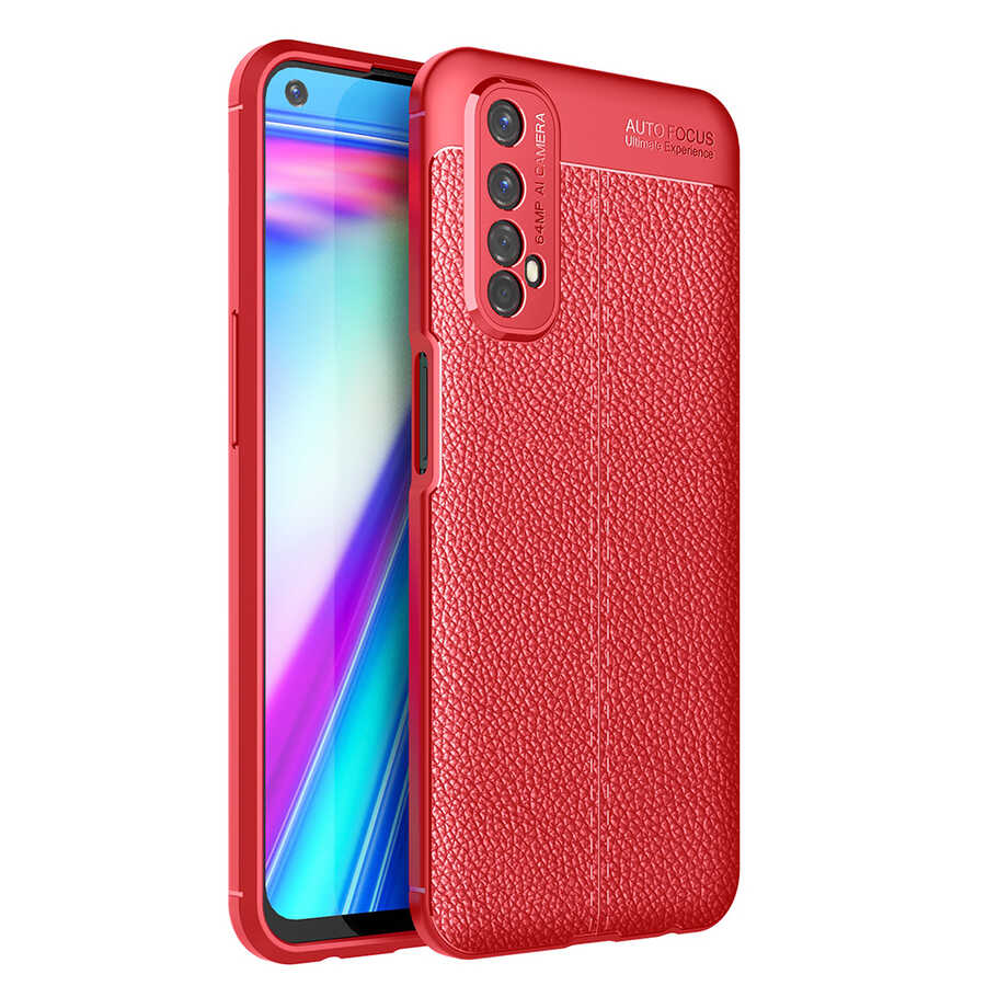 Realme 7 Kılıf NXXA Niss Silikon Kapak-Kırmızı