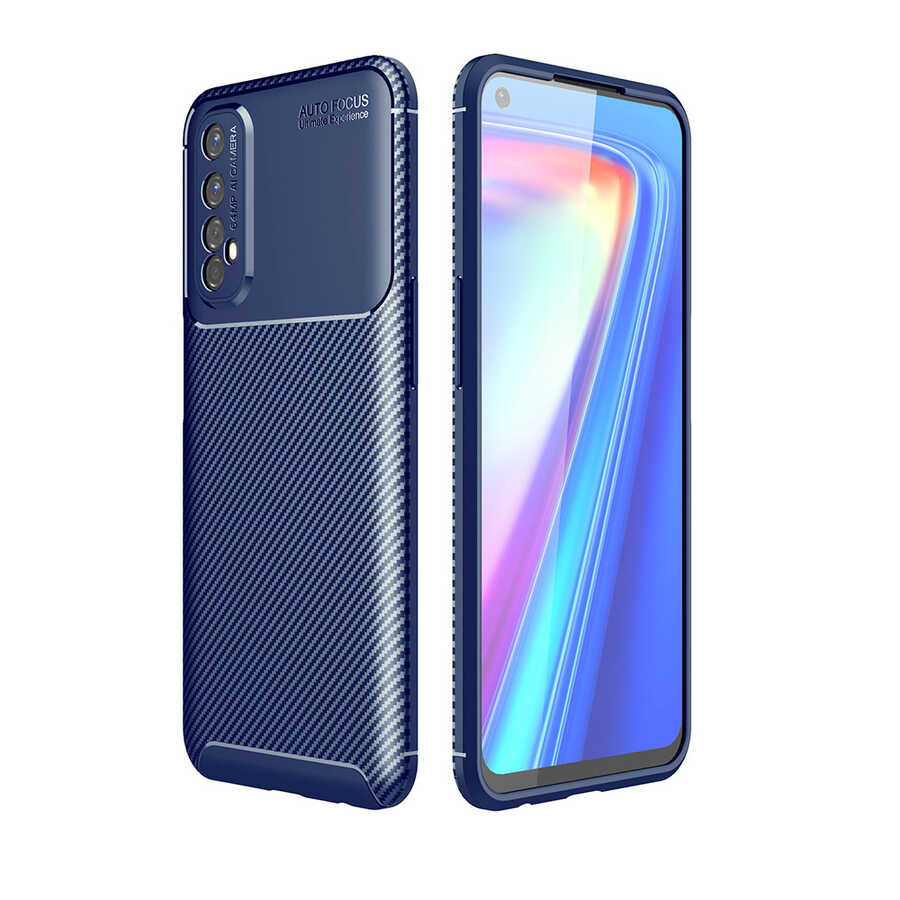 Realme 7 Kılıf NXXA Negro Silikon Kapak-Lacivert