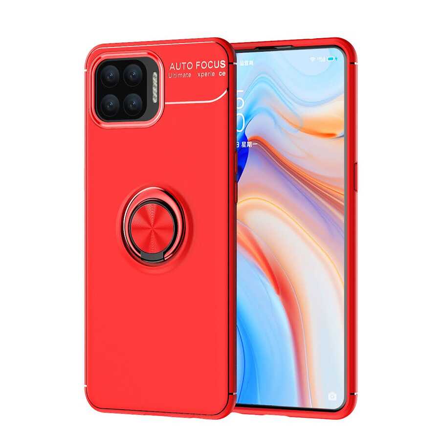 Oppo Reno A73 Kılıf NXXA Ravel Silikon Kapak-Kırmızı