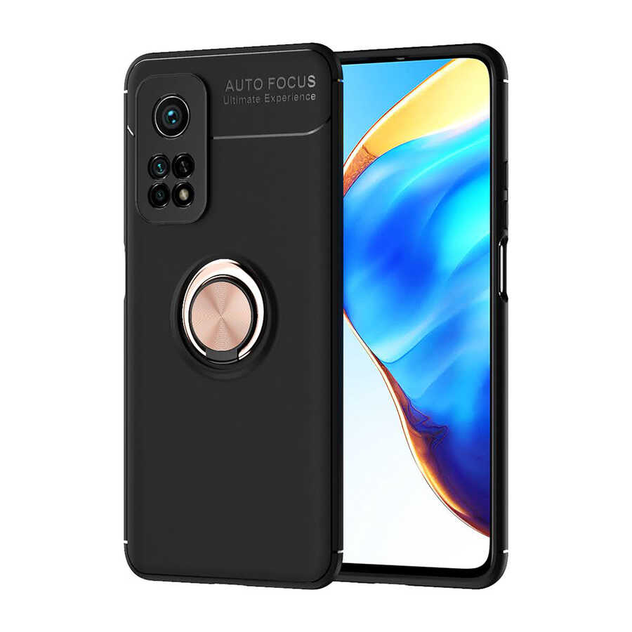 Xiaomi Mi 10T Pro 5G Kılıf NXXA Ravel Silikon Kapak-Siyah-Rose Gold