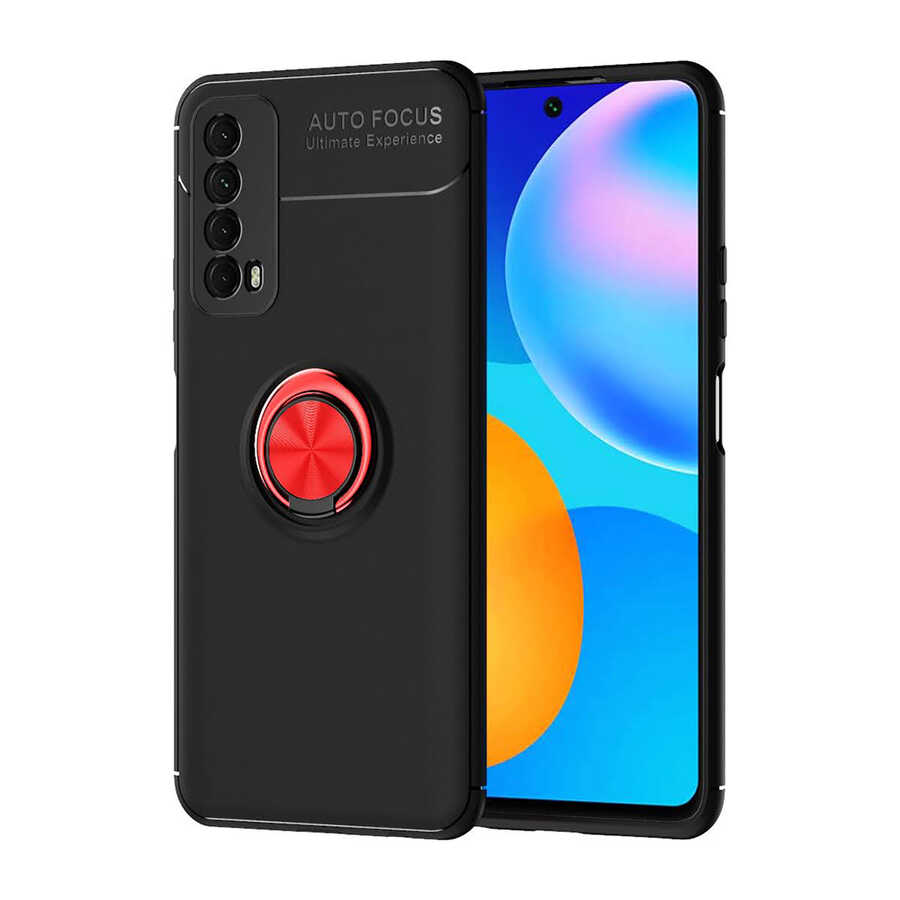 Huawei P Smart 2021 Kılıf NXXA Ravel Silikon Kapak-Siyah-Kırmızı