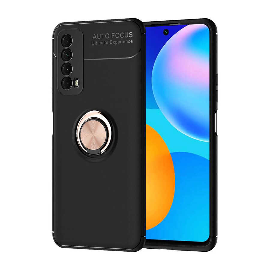 Huawei P Smart 2021 Kılıf NXXA Ravel Silikon Kapak-Siyah-Rose Gold