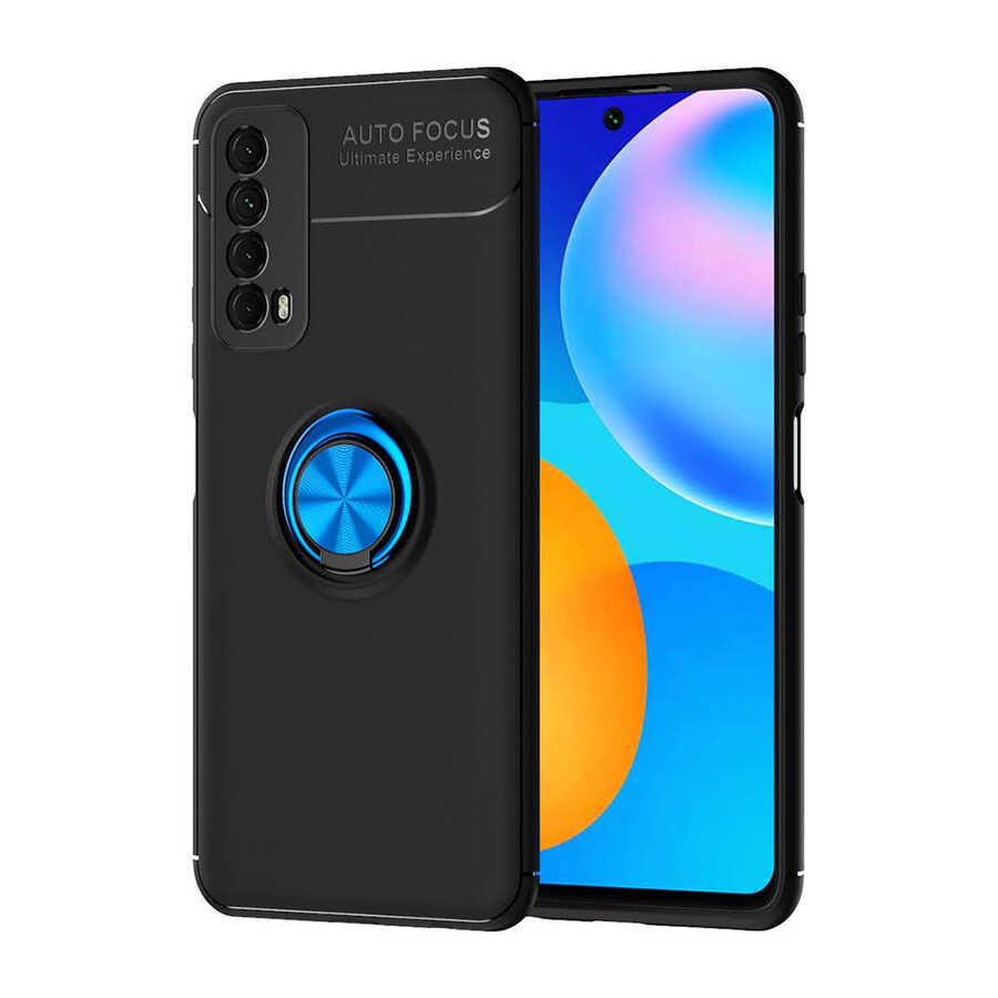 Huawei P Smart 2021 Kılıf NXXA Ravel Silikon Kapak-Siyah-Mavi
