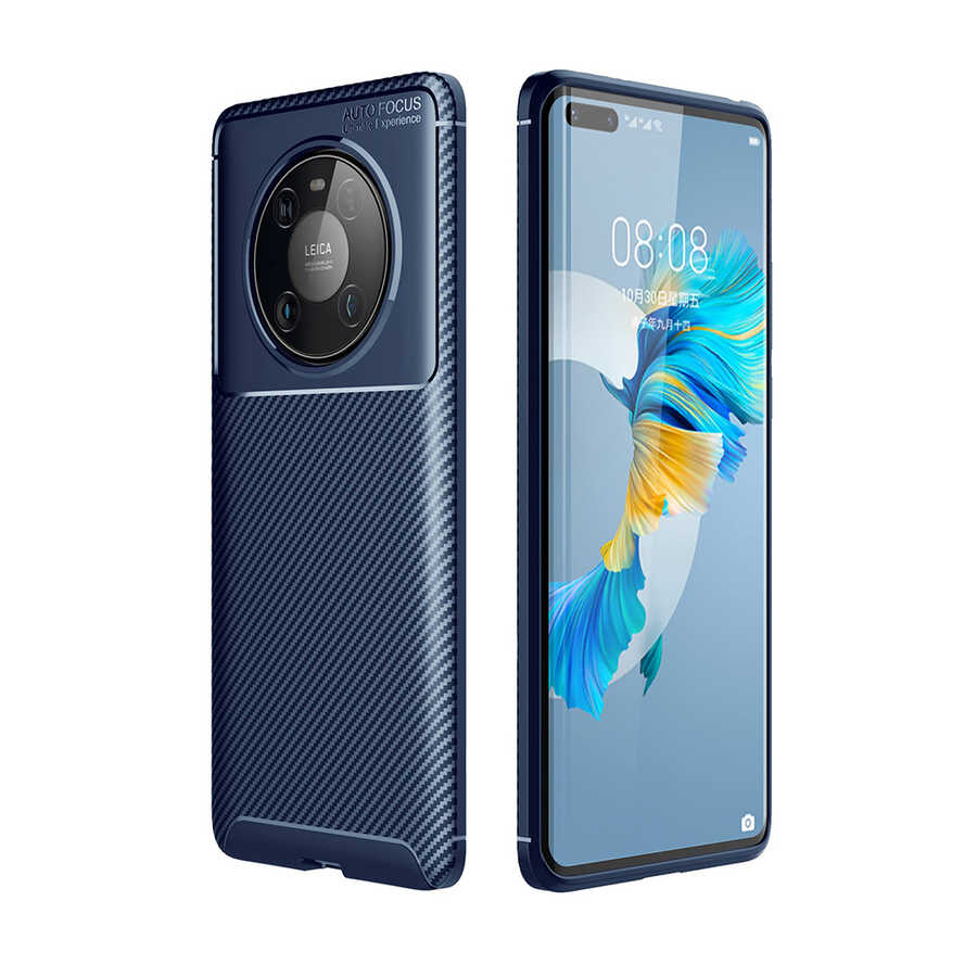 Huawei Mate 40 Pro Kılıf NXXA Negro Silikon Kapak-Lacivert