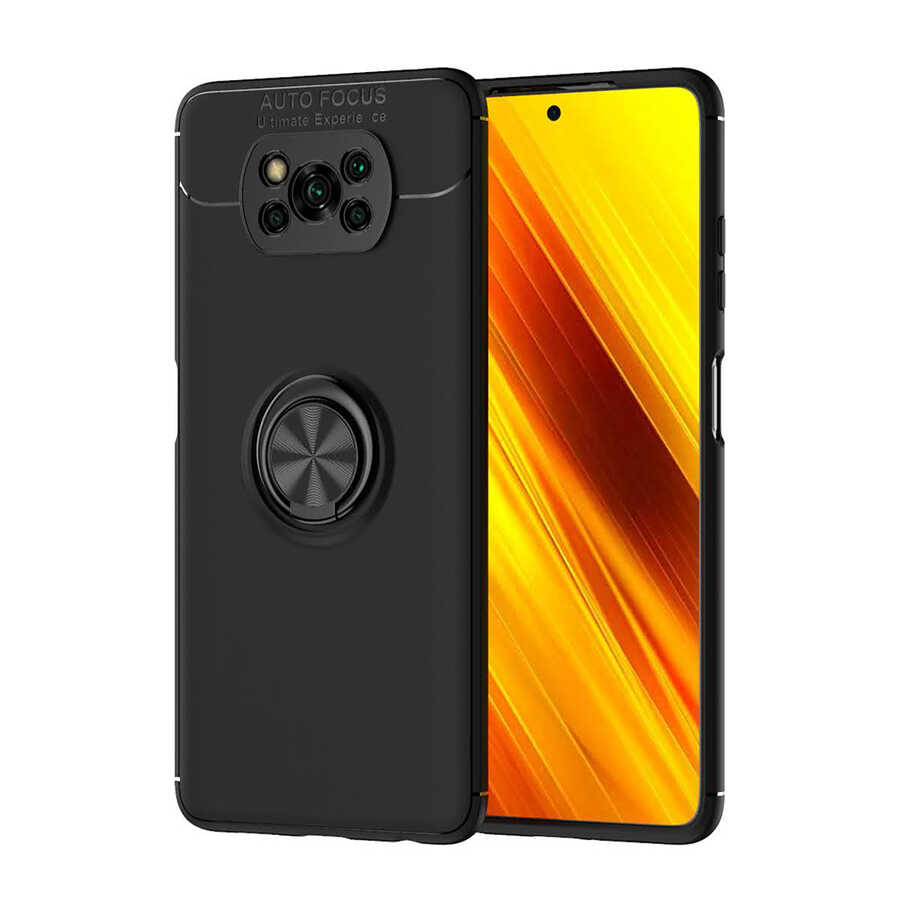 Xiaomi Poco X3 Kılıf NXXA Ravel Silikon Kapak-Siyah