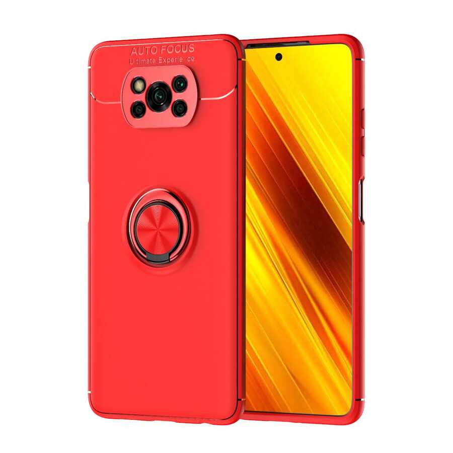Xiaomi Poco X3 Kılıf NXXA Ravel Silikon Kapak-Kırmızı