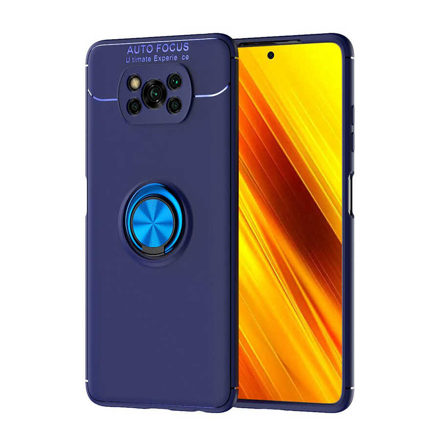 Xiaomi Poco X3 Kılıf NXXA Ravel Silikon Kapak-Mavi