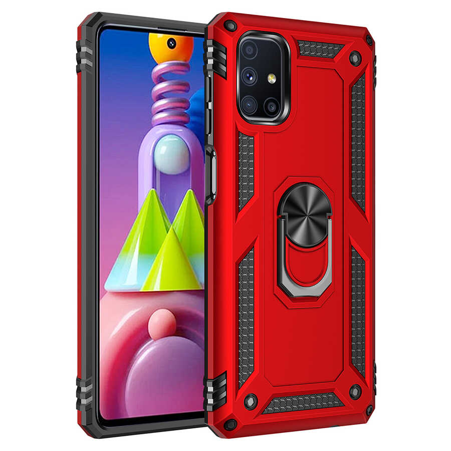 Galaxy M51 Kılıf NXXA Vega Kapak-Kırmızı