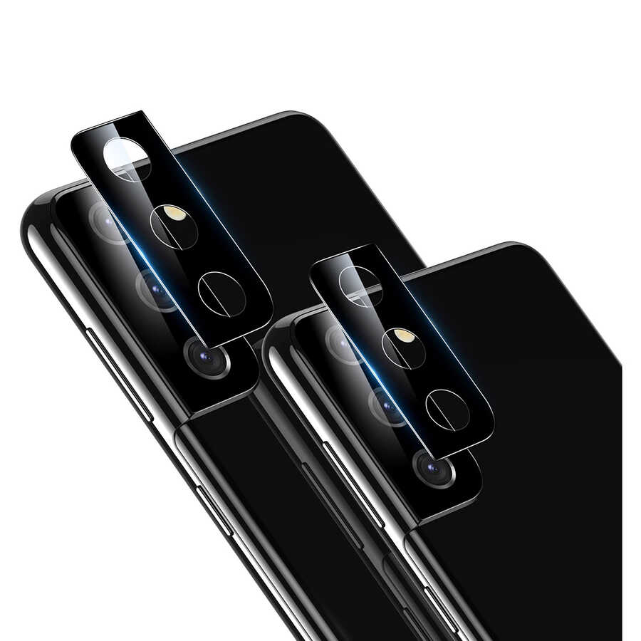 Galaxy S21 Plus Uyumlu NXXA Kamera Lens Koruyucu Cam Filmi-Siyah