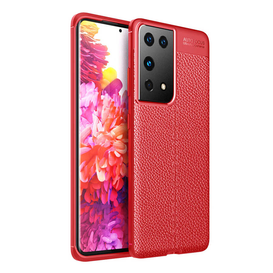 Galaxy S21 Ultra Kılıf NXXA Niss Silikon Kapak-Kırmızı