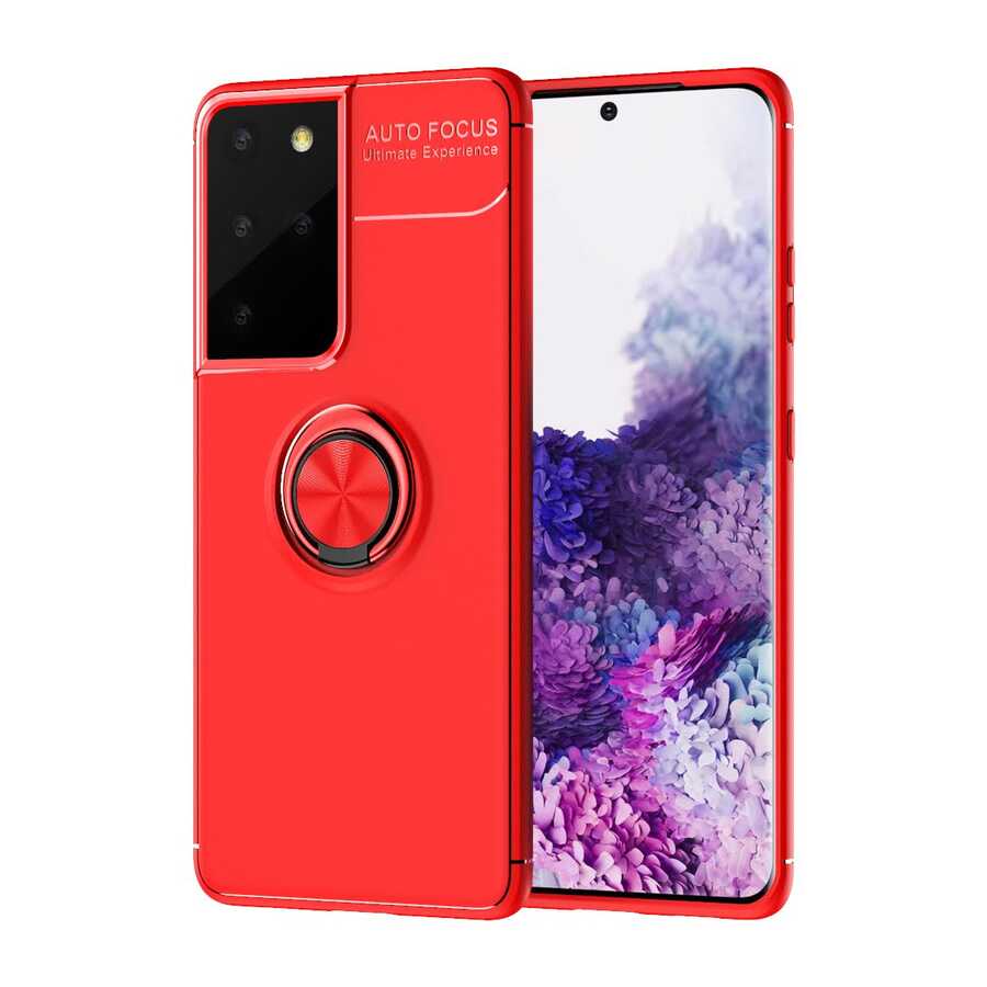 Galaxy S21 Ultra Kılıf NXXA Ravel Silikon Kapak-Kırmızı
