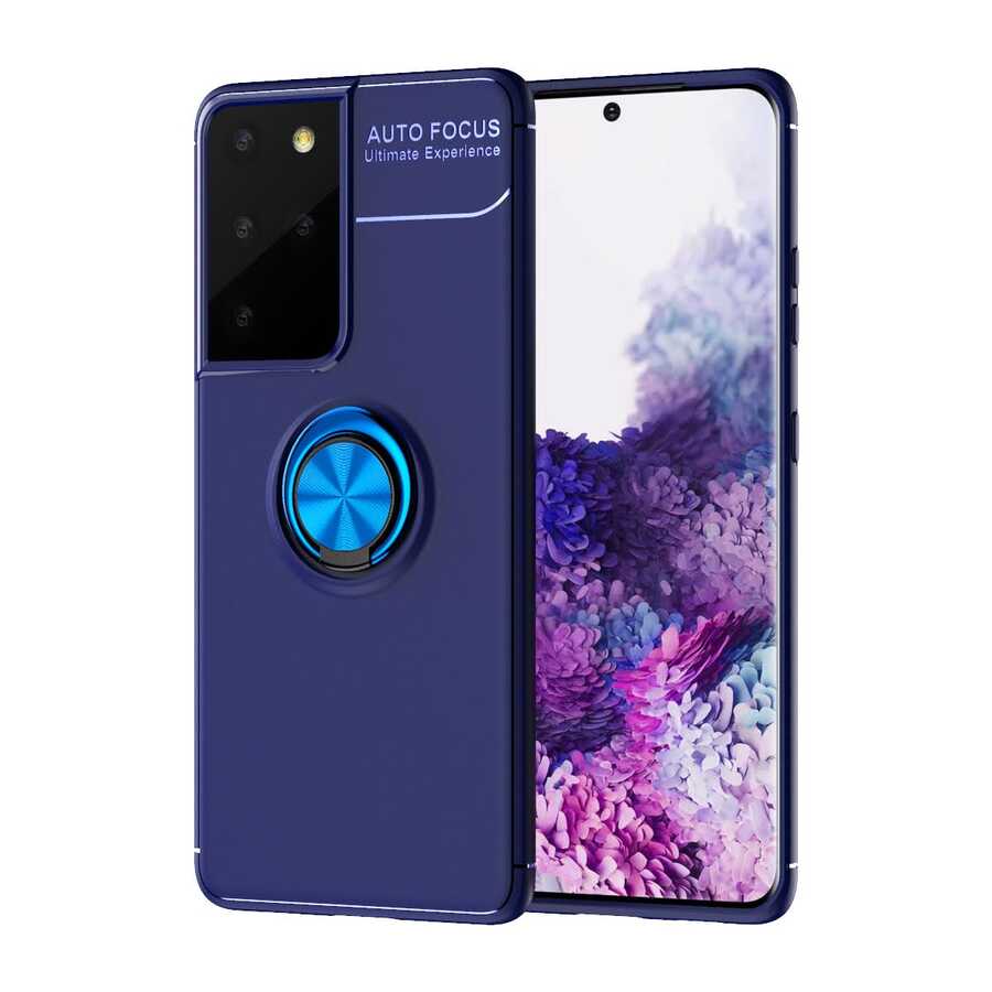 Galaxy S21 Ultra Kılıf NXXA Ravel Silikon Kapak-Mavi
